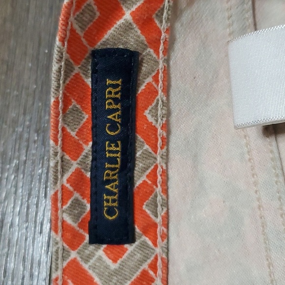 Lucky brand Charlie Capri orange geometric patterned jeans - Picture 5 of 9